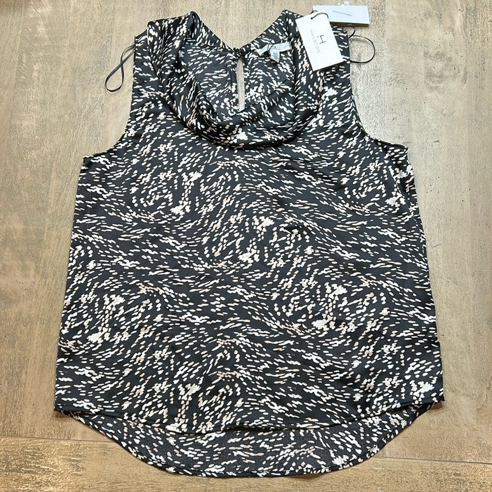 Halston cowl neck blouse, NWT, size Medium